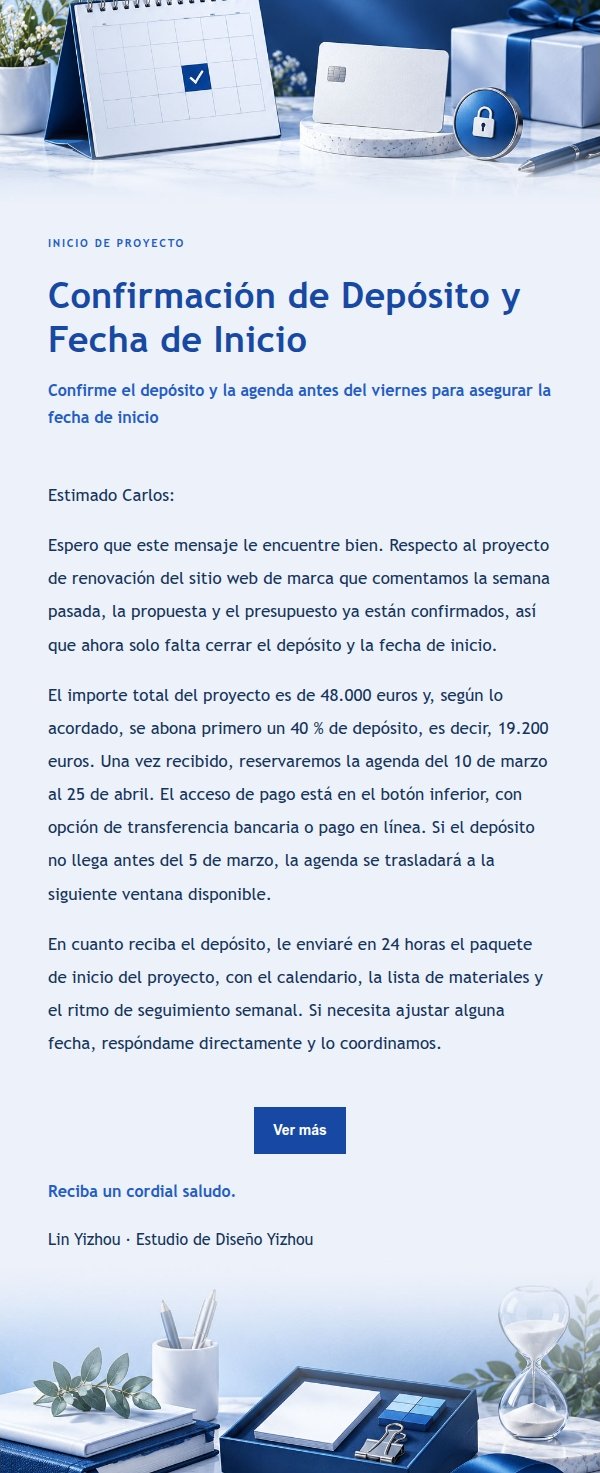 Solicitud de Depósito y Confirmación de Inicio