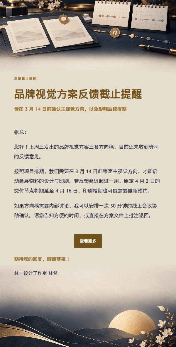 深夜鎏金信笺客户反馈截止提醒