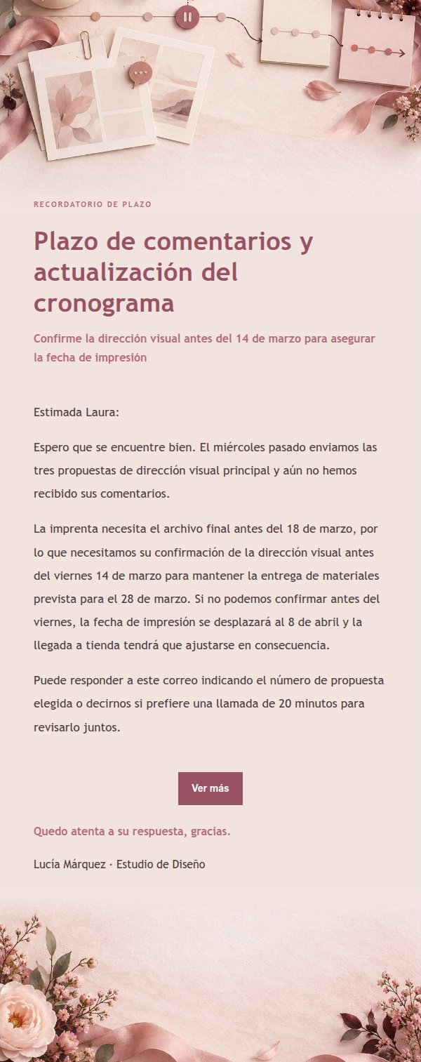 Recordatorio de Plazos con Estilo Recibo Floral