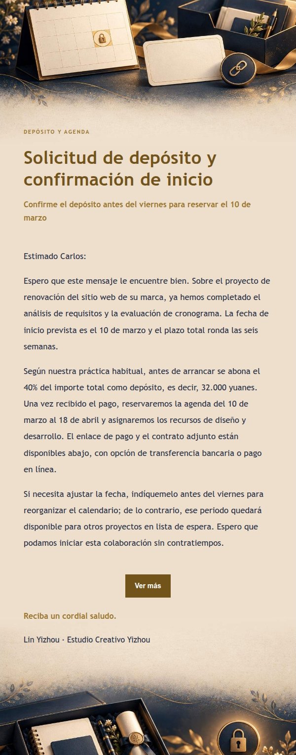 Carta de Solicitud de Depósito con Filigrana Nocturna