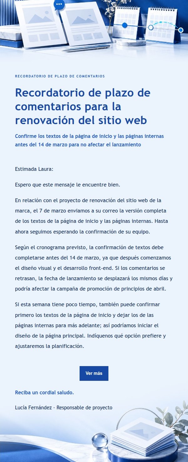 Recordatorio de Plazos y Cronograma Estilo Editorial Azul Cobalto