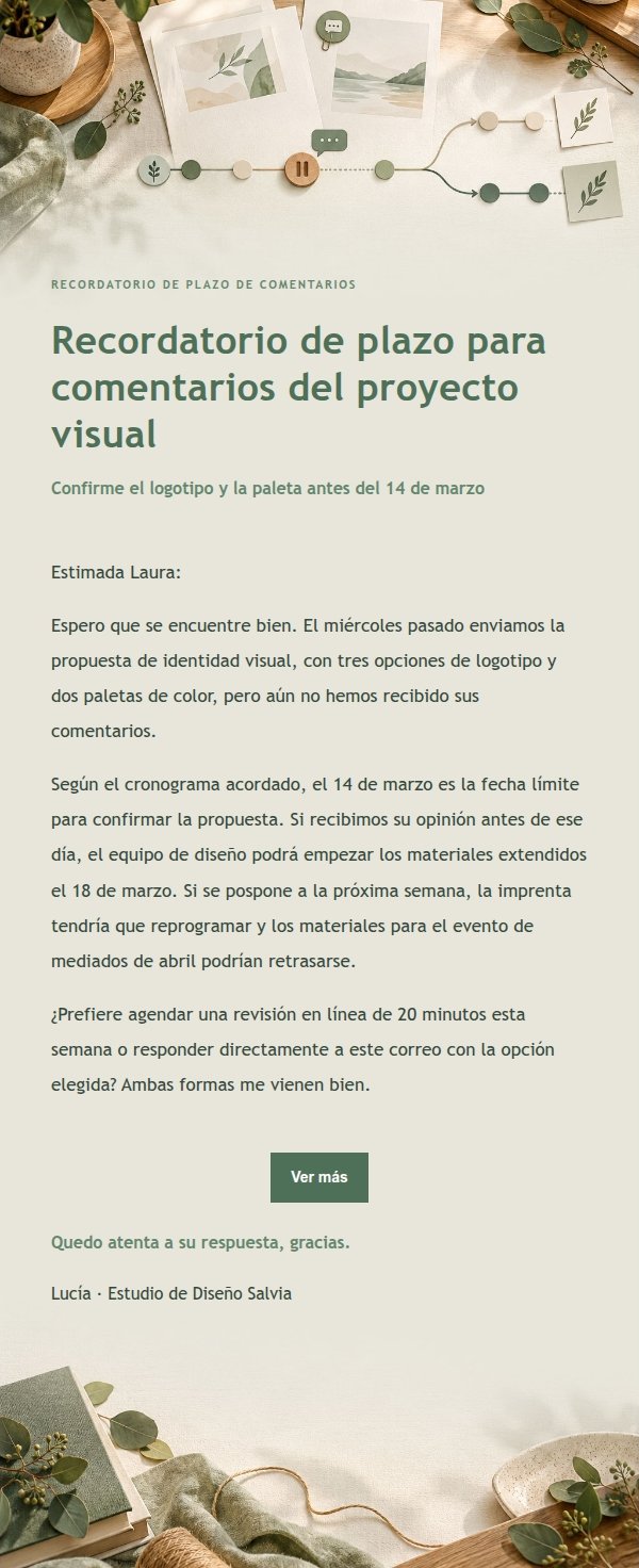Recordatorio de Plazos y Cronograma del Estudio Salvia