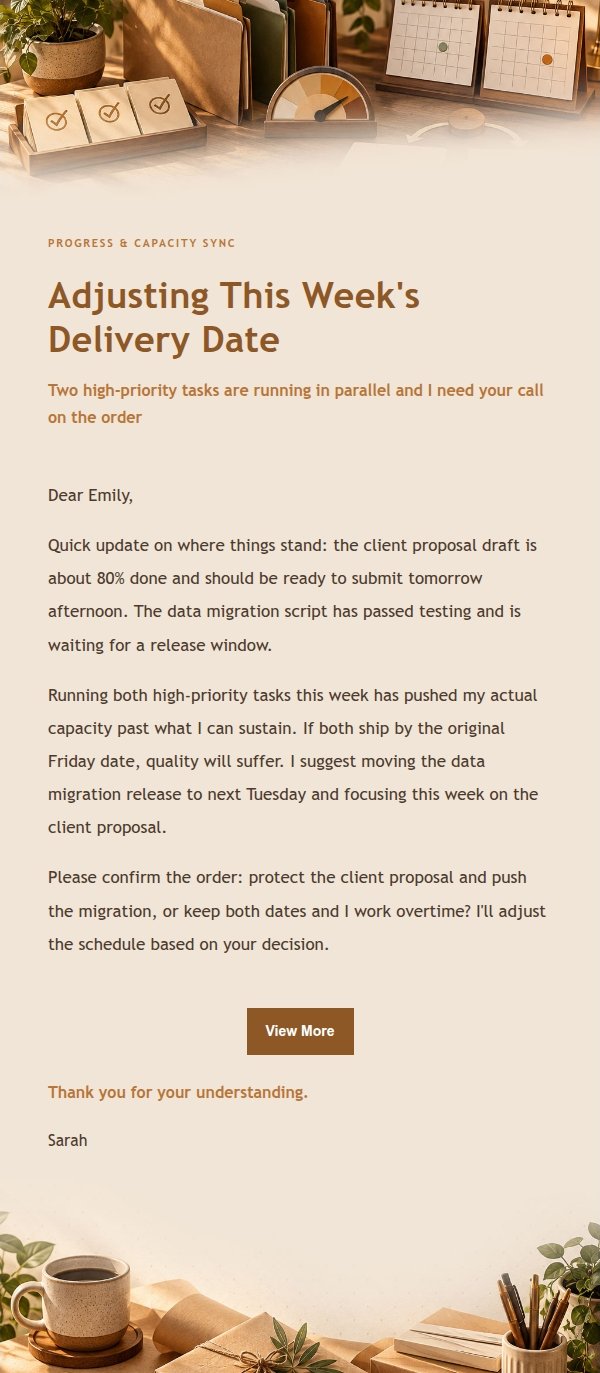 Amber Workbench Priority Conflict Email