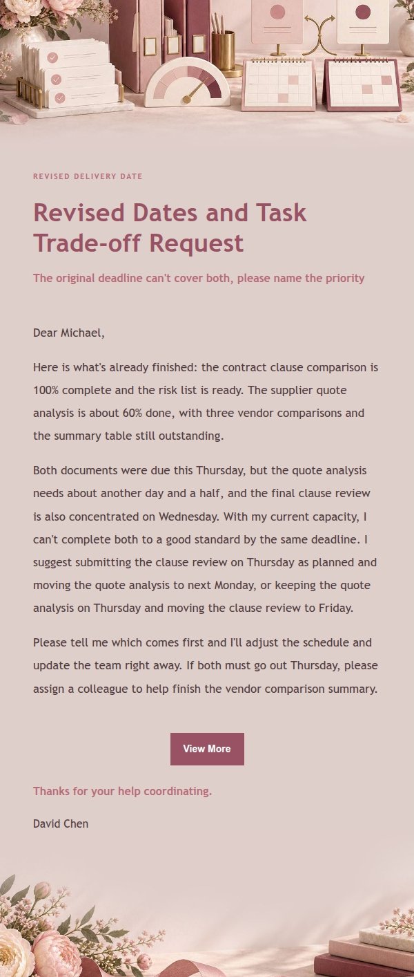 Rose Receipt Priority Conflict Email 2