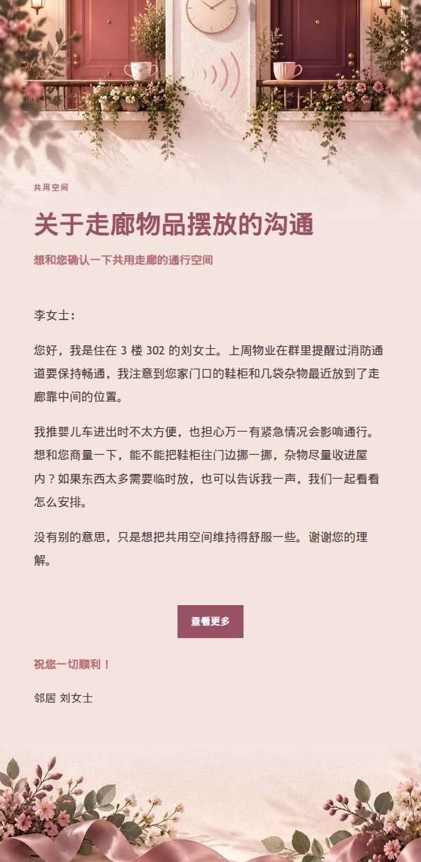 玫瑰收据风邻里首次沟通信 2
