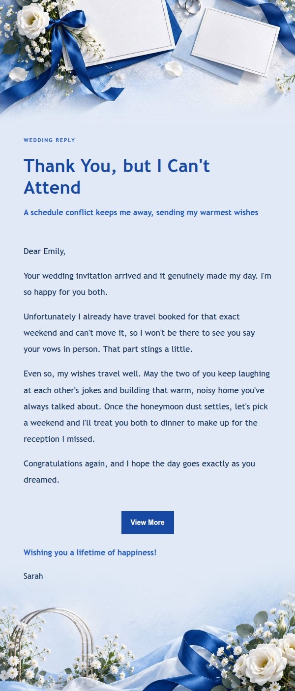 Cobalt Editorial Wedding Decline Email