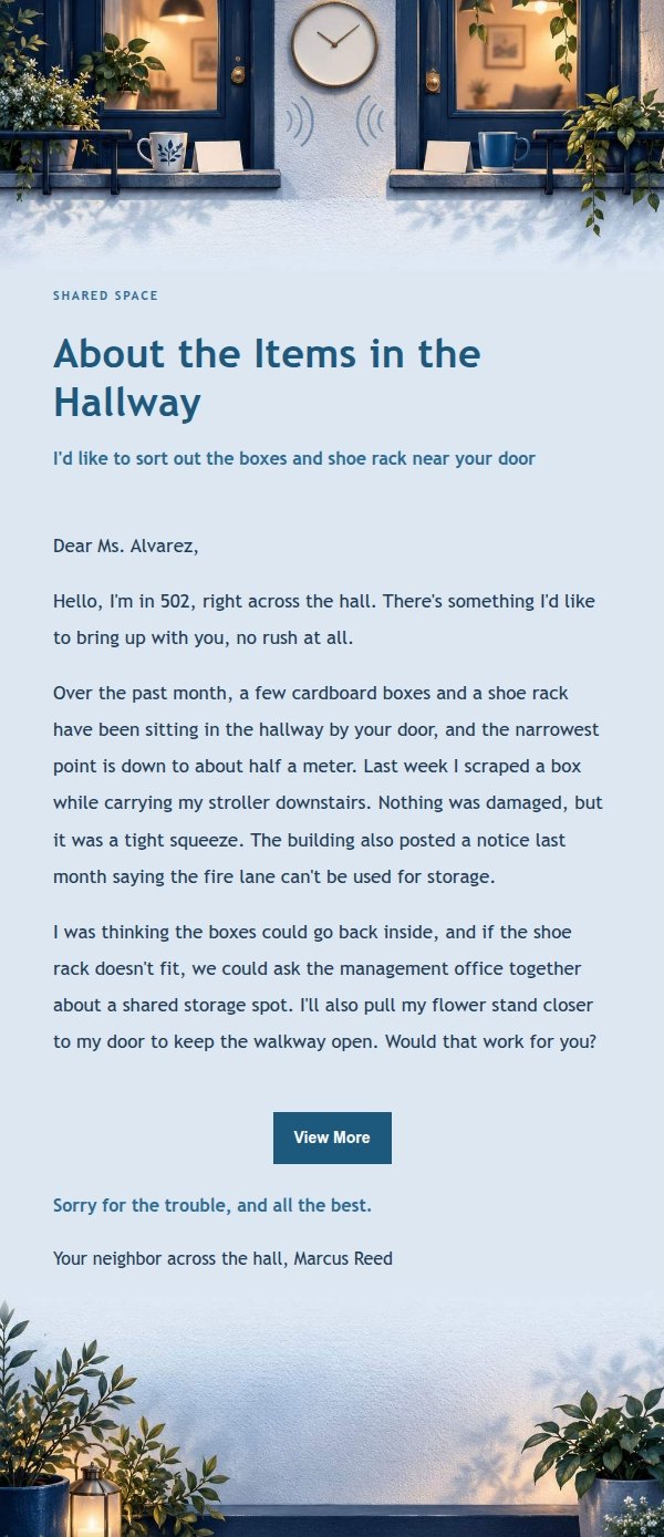Navy Ledger Neighbor First Message 2