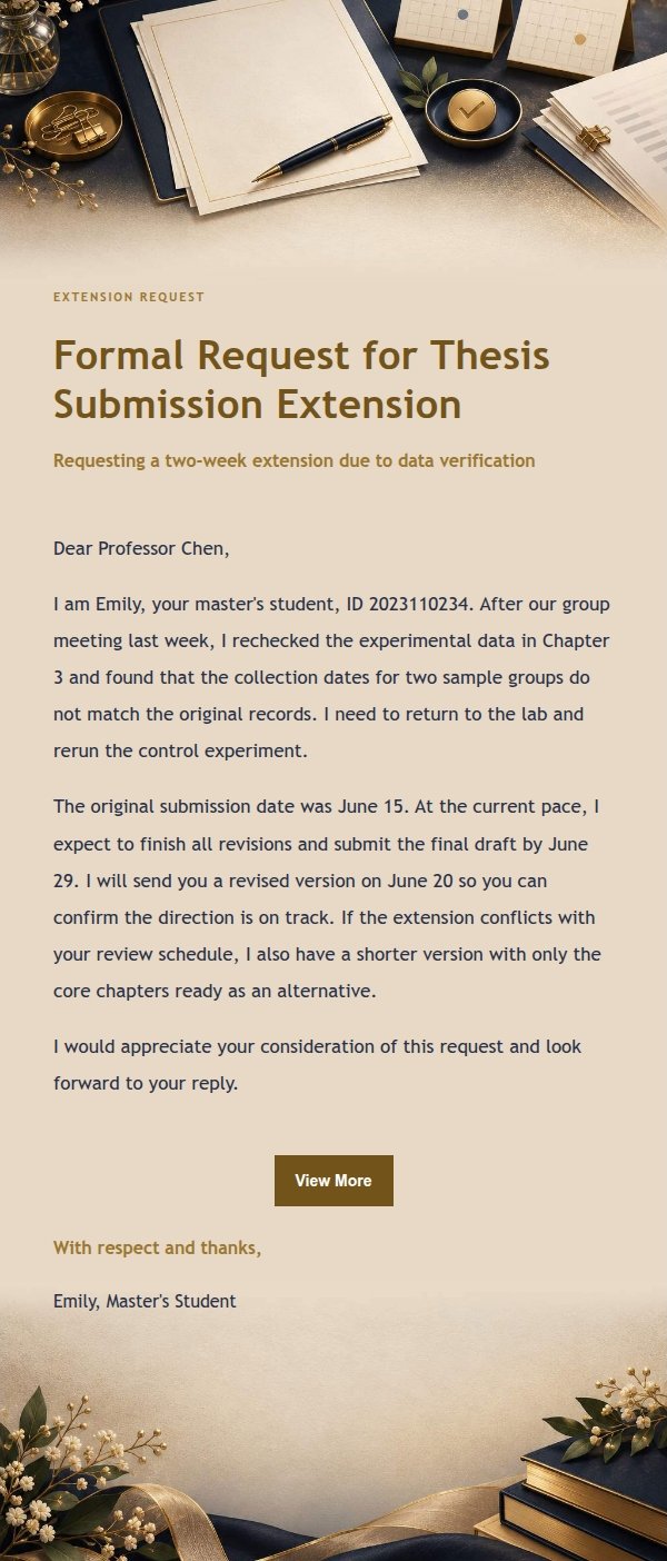 Midnight Gilded Formal Request Email