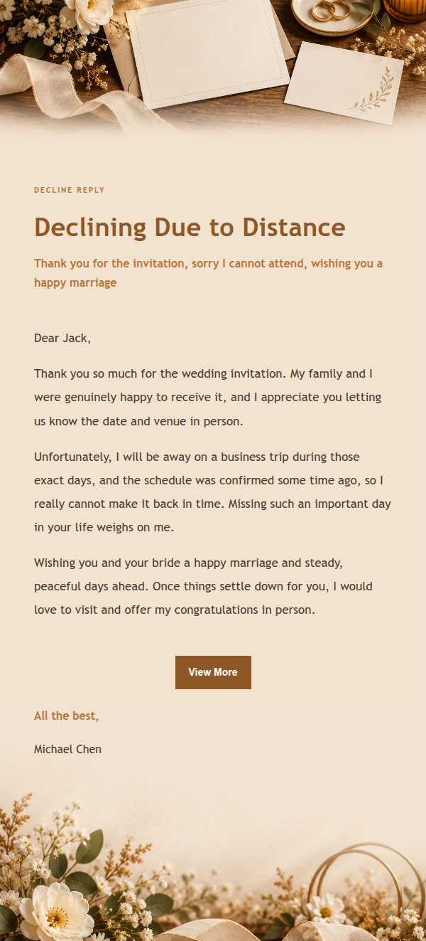 Amber Workbench Wedding Decline