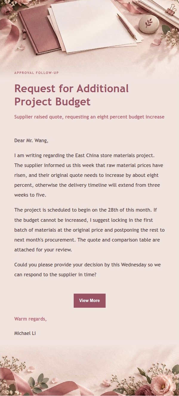 Rose Receipt Formal Request Email 2