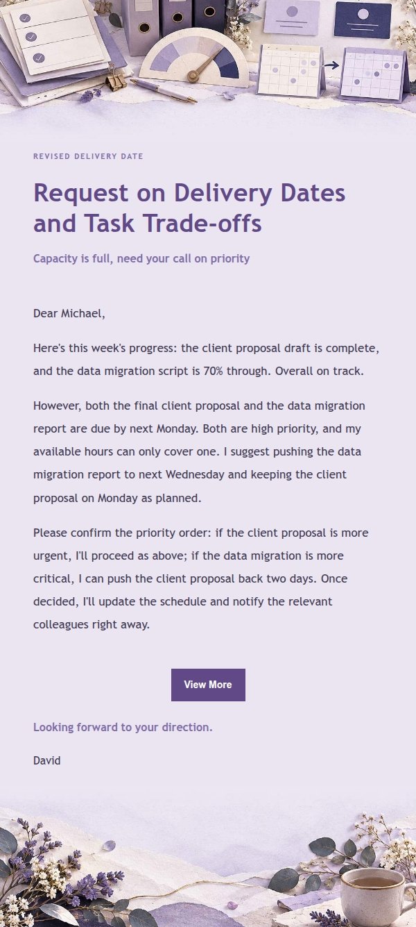 Lilac Paper Priority Conflict Email 2