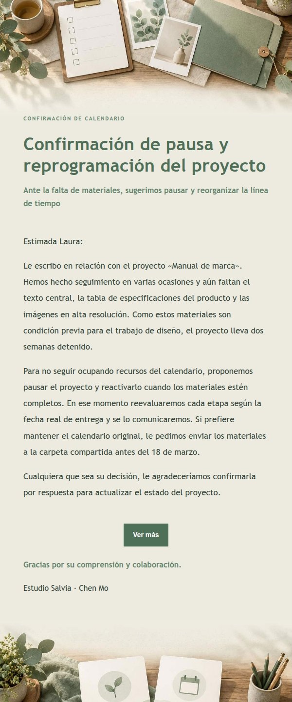 Recordatorio de Materiales Pendientes y Opciones de Calendario 2