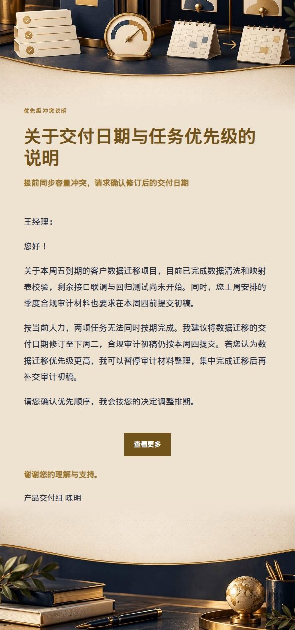 深夜鎏金信笺优先级冲突说明邮件