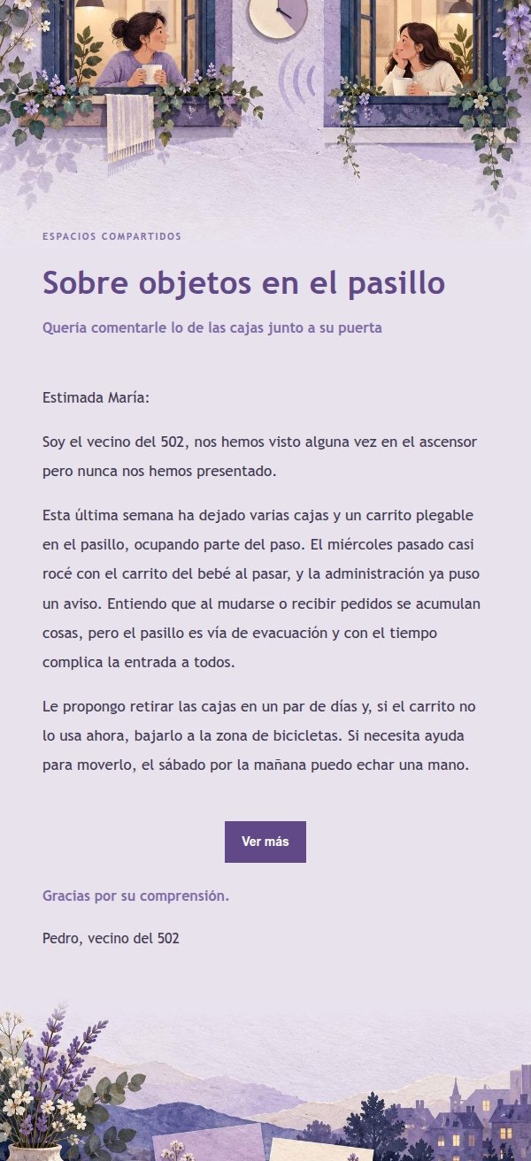 Primer Mensaje Amable al Vecino 2