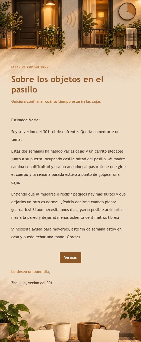 Primer Mensaje Amable al Vecino 2