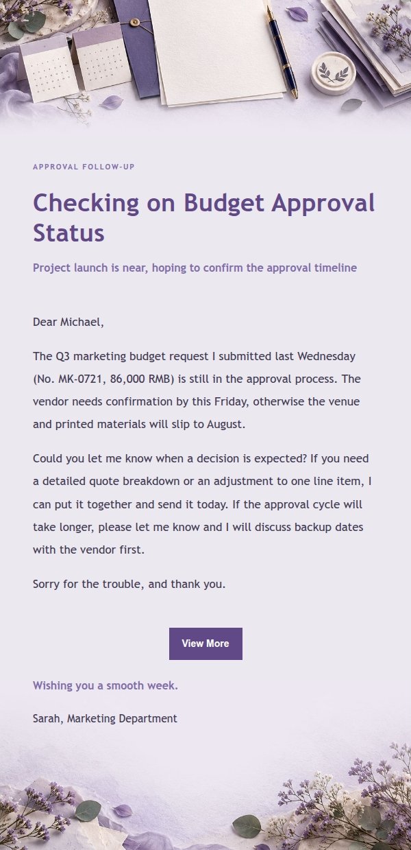 Lilac Paper Formal Request Email 2