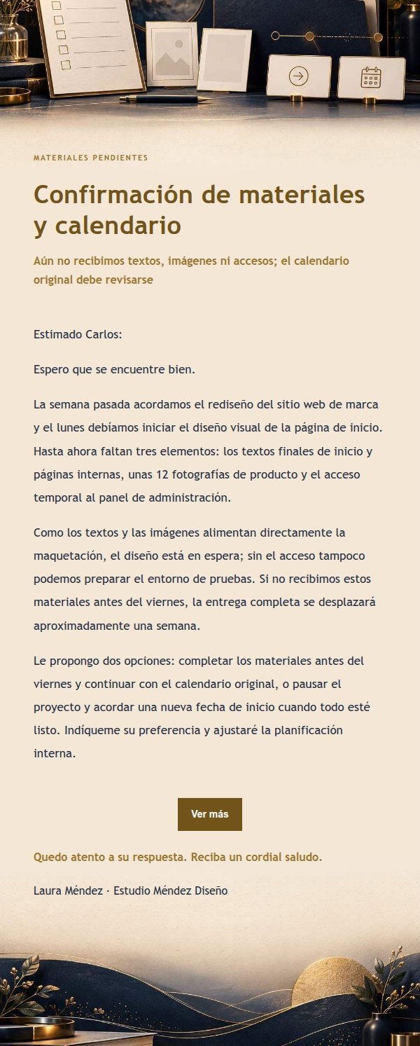 Carta Nocturna de Materiales Pendientes