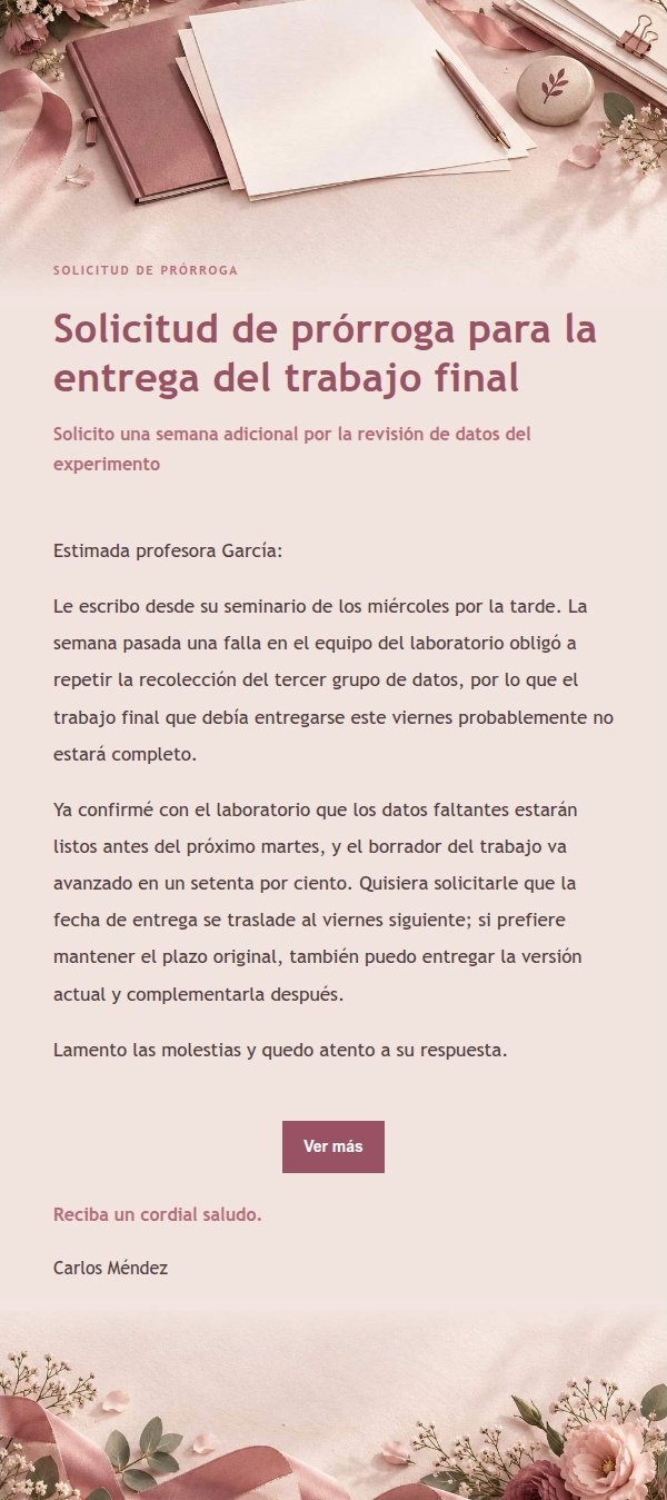 Solicitud Formal Estilo Recibo Floral