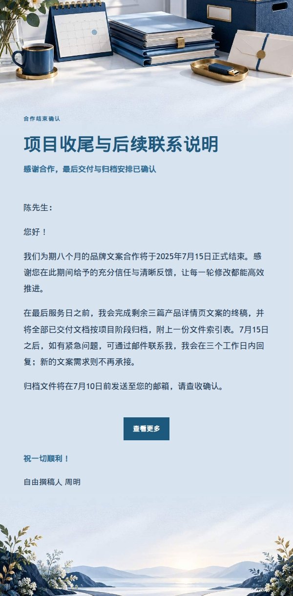 深蓝账本·自由职业者结束合作通知 2