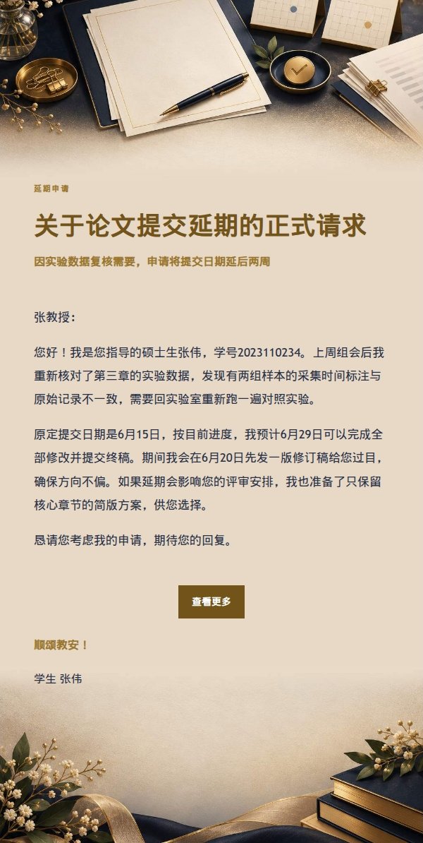 深夜鎏金信笺正式请求邮件