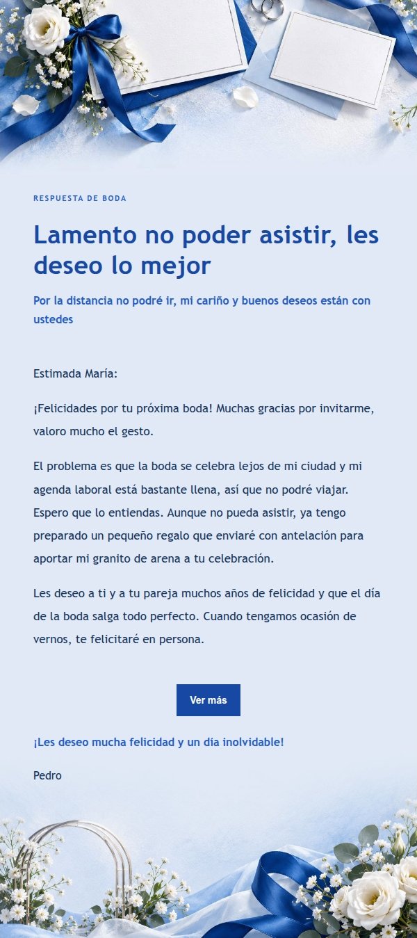Respuesta Elegante para Declinar una Boda 2