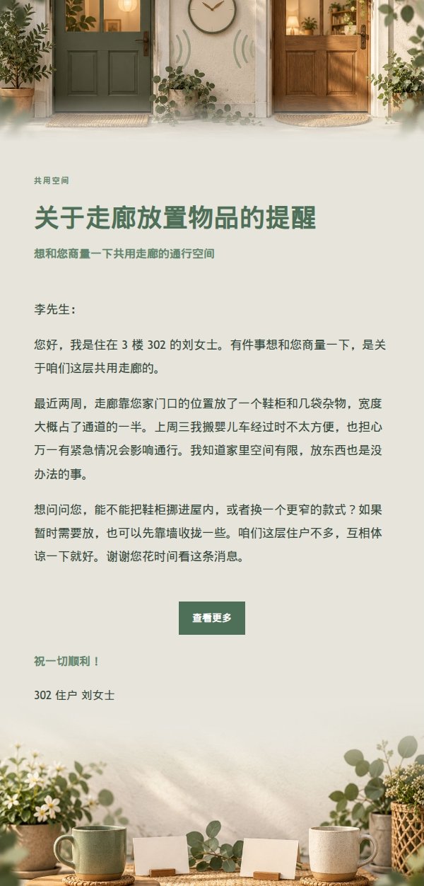 鼠尾草工作室邻里首次沟通信 2