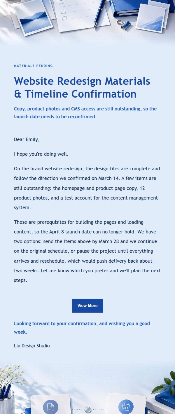 Cobalt Editorial Client Materials Follow-Up Email
