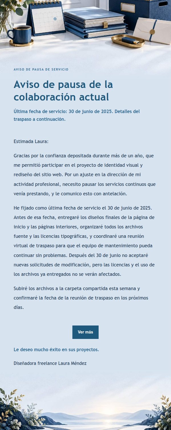 Aviso de Fin de Colaboración con Cliente