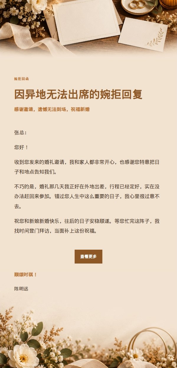 琥珀工作台·礼貌婉拒婚礼邀请