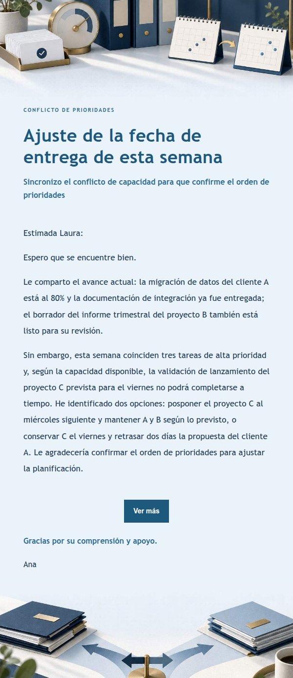 Conflicto de Prioridades y Fecha de Entrega