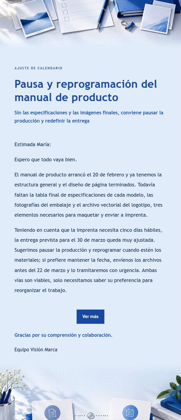 Materiales Pendientes y Opciones de Calendario 2