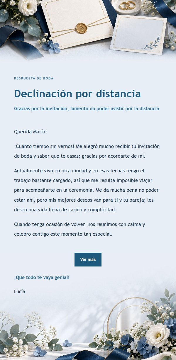 Respuesta Elegante para Declinar una Boda 2