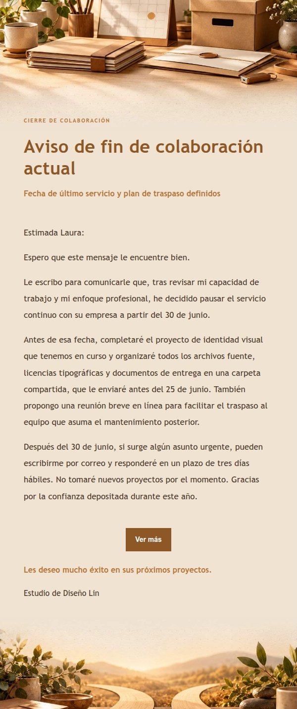 Aviso de Fin de Colaboración con Cliente