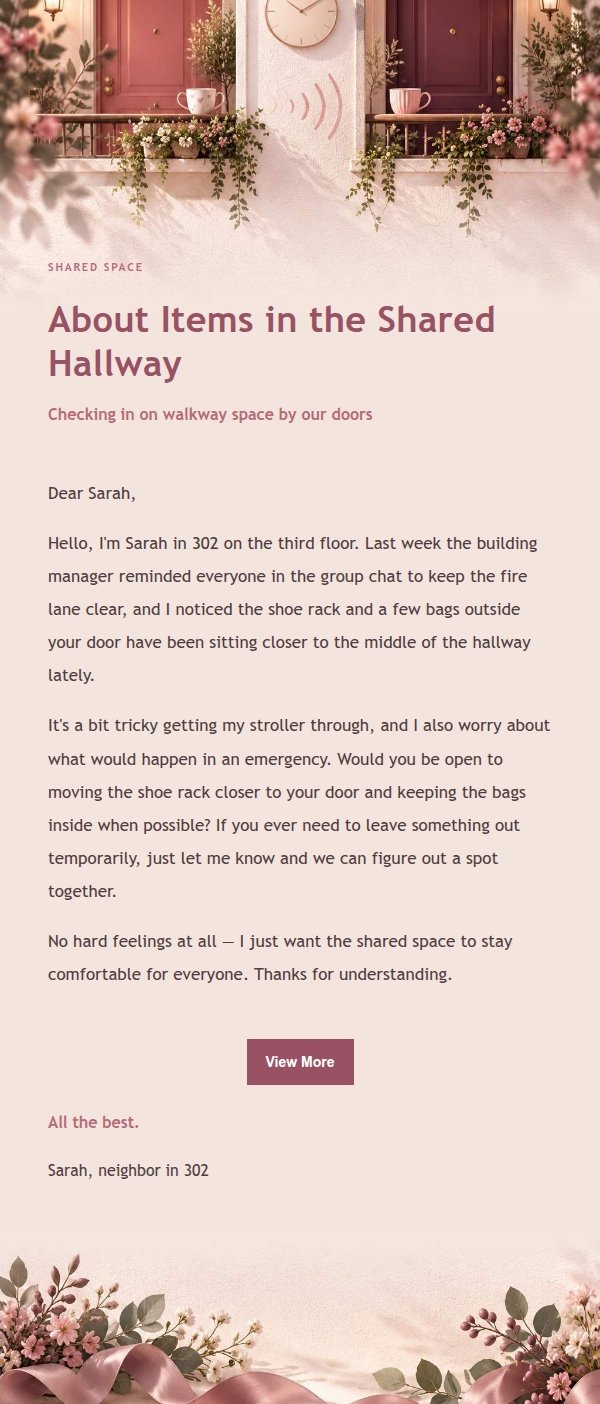 Rose Receipt Neighbor First Message 2