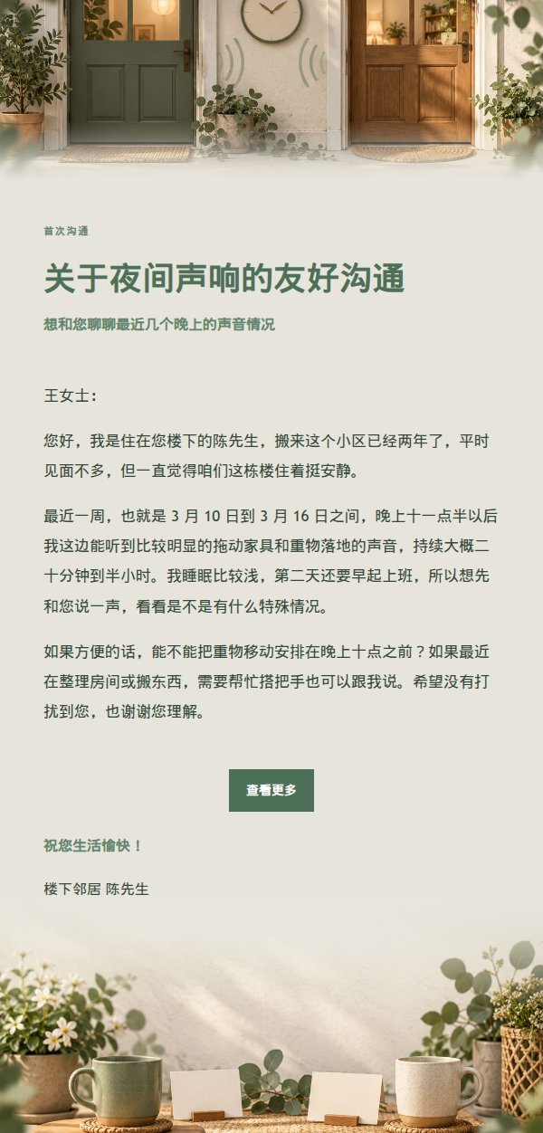 鼠尾草工作室邻里首次沟通信