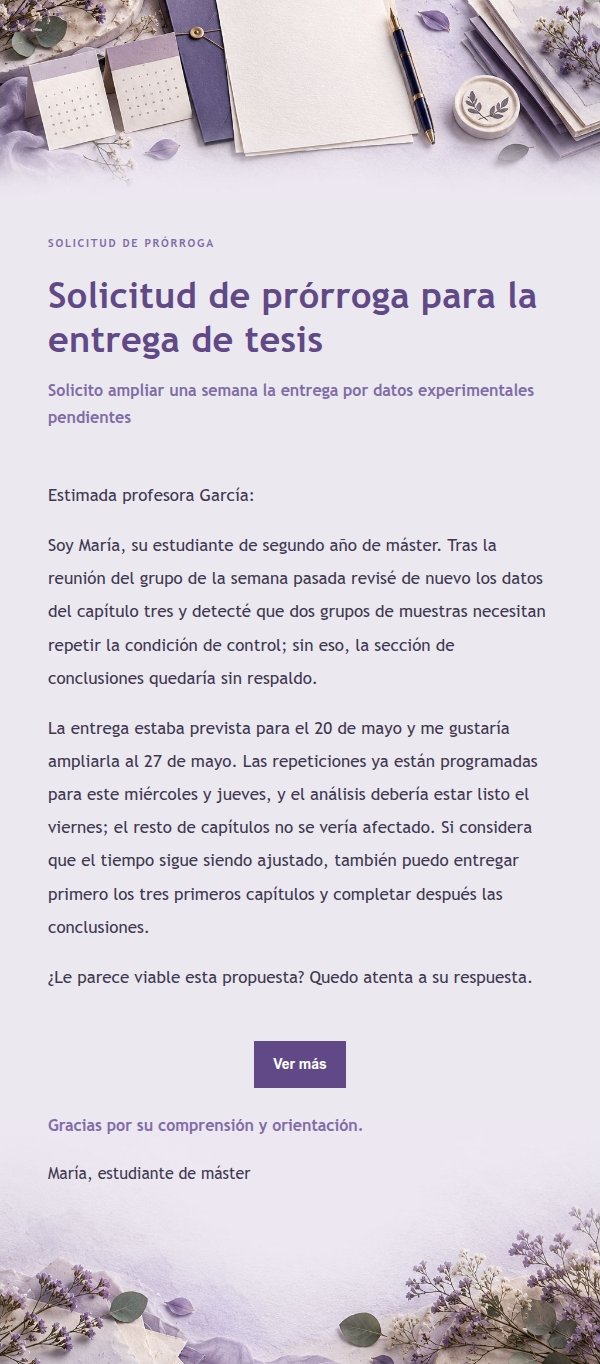 Solicitud Formal Estilo Papel Lila