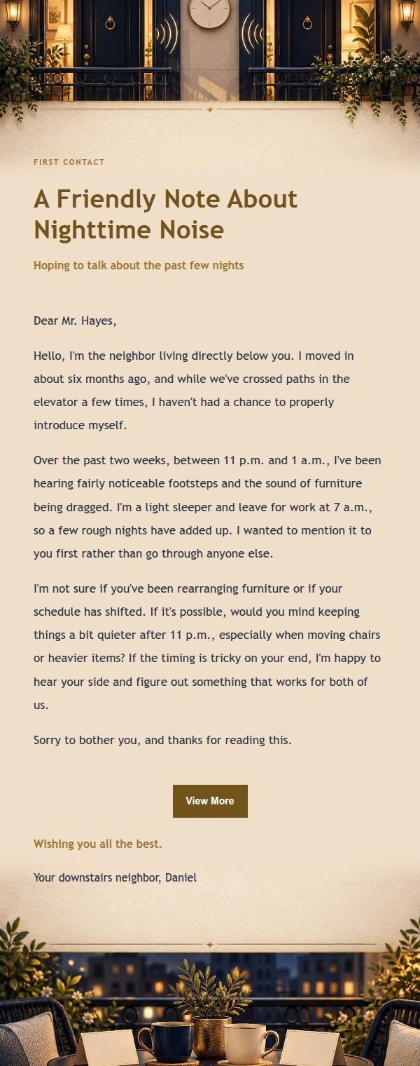 Midnight Gilded Neighbor Note
