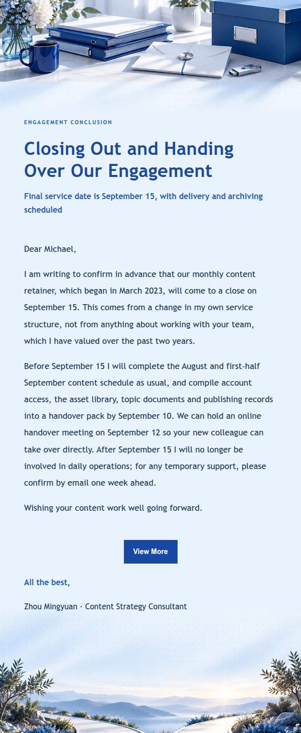 Cobalt Editorial Freelancer Offboarding Email 2