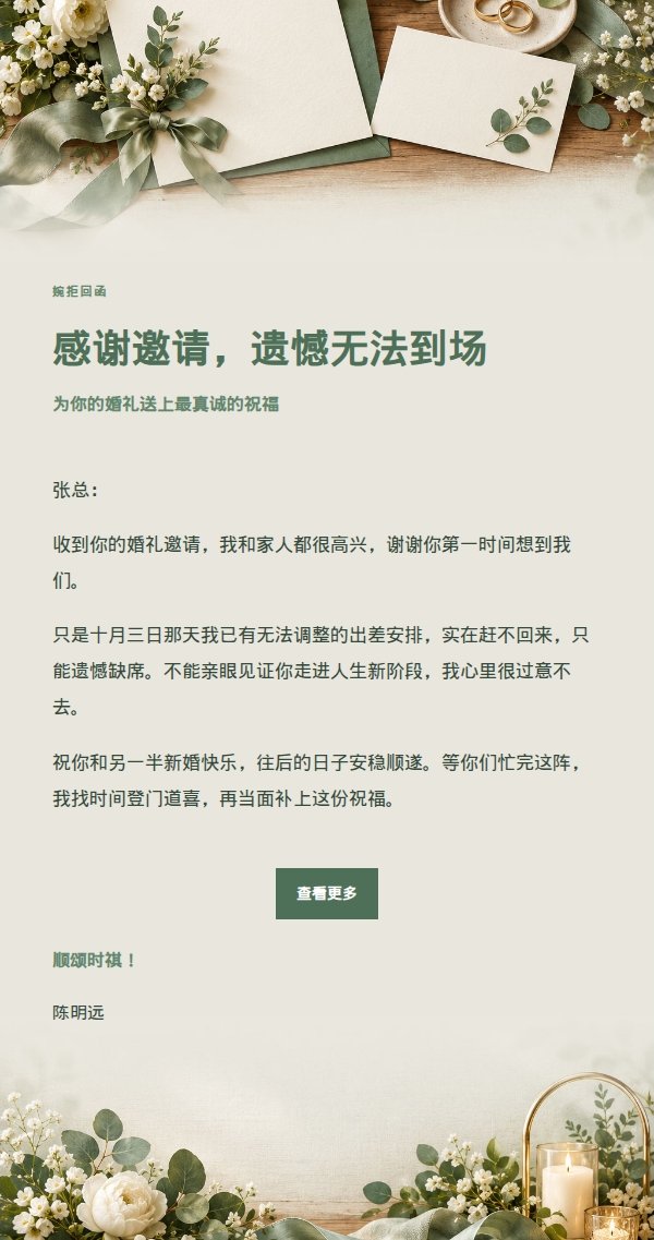 鼠尾草工作室·礼貌婉拒婚礼邀请