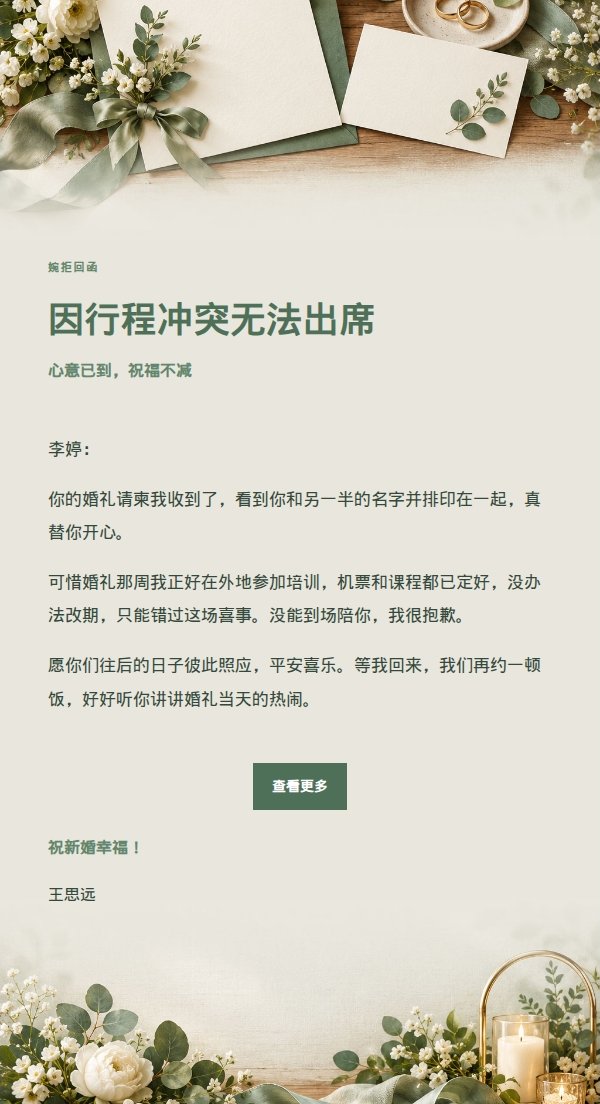 鼠尾草工作室·礼貌婉拒婚礼邀请 2
