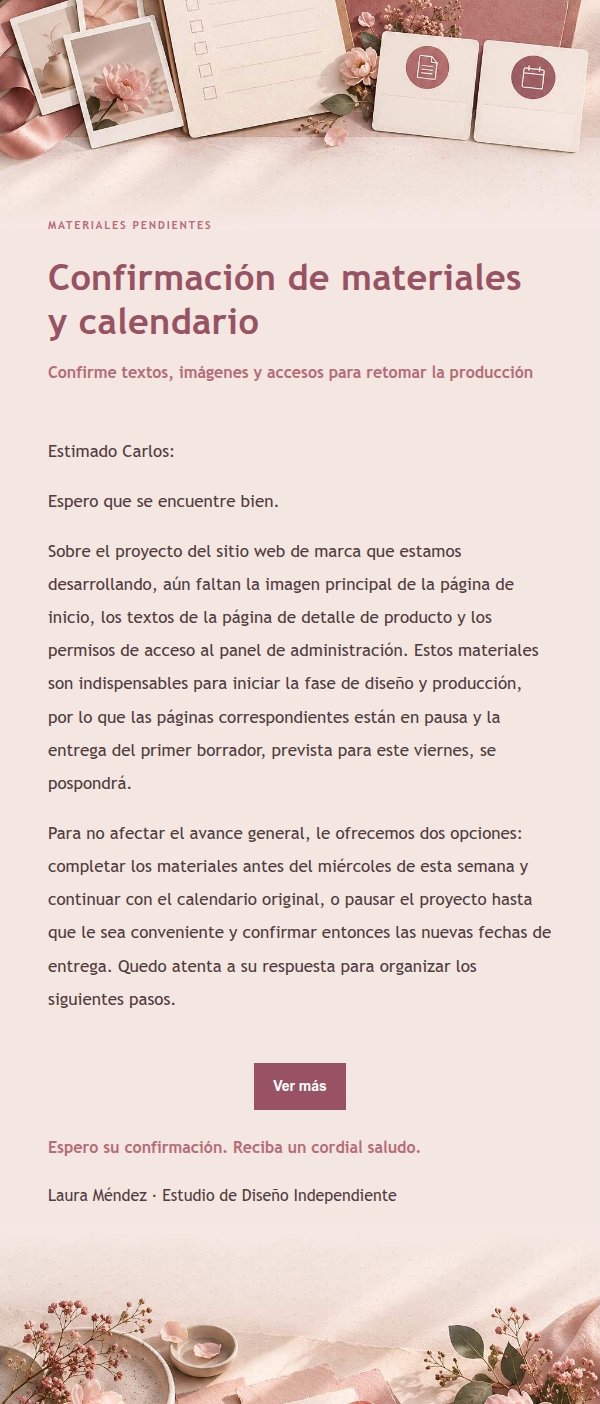 Recordatorio de Materiales Pendientes con Estilo Recibo Floral