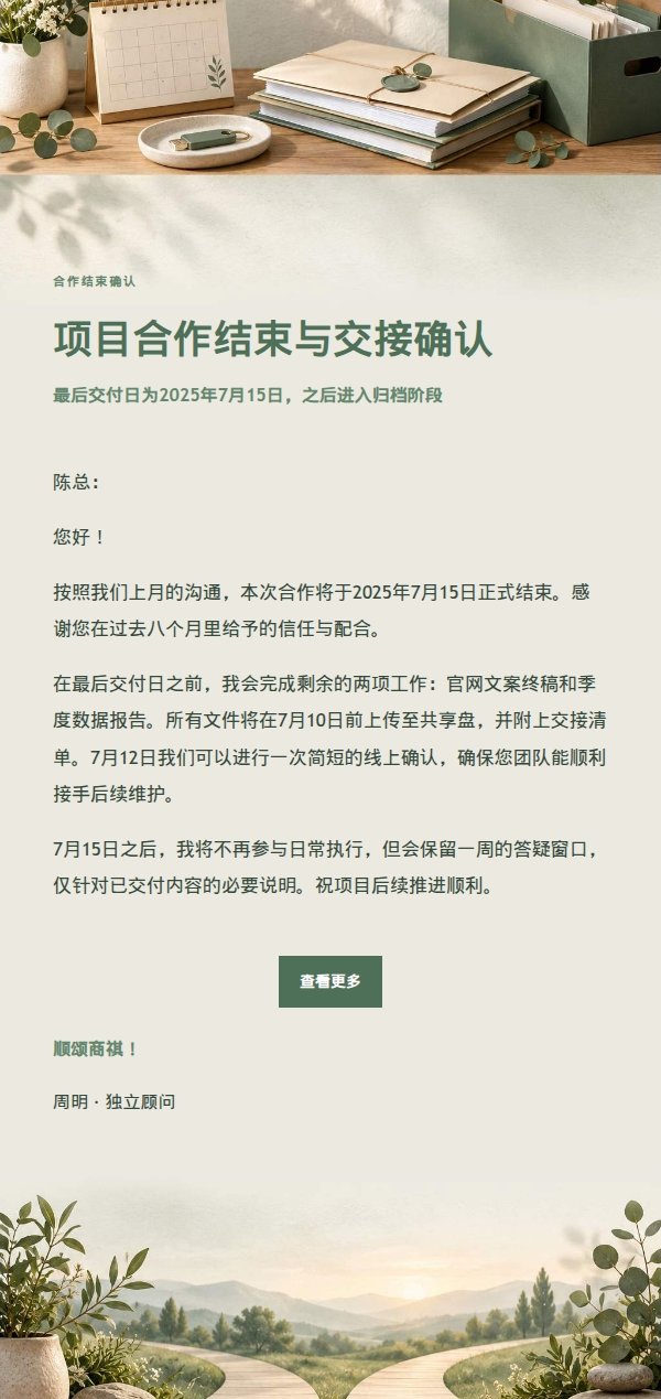 鼠尾草工作室暂停合作通知信 2