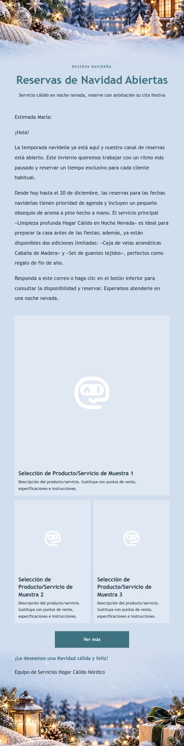 Correo de Reserva Navideña Nórdica