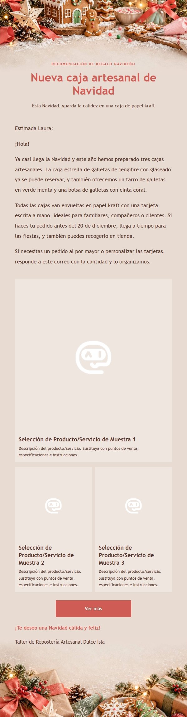 Correo Navideño de Repostería Artesanal