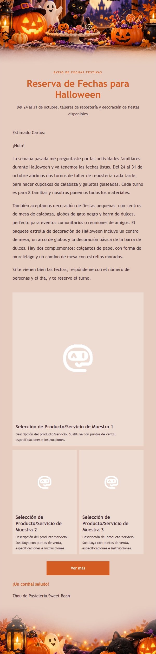 Correo de Marketing de Halloween con Fiesta de Calabazas y Dulces 2