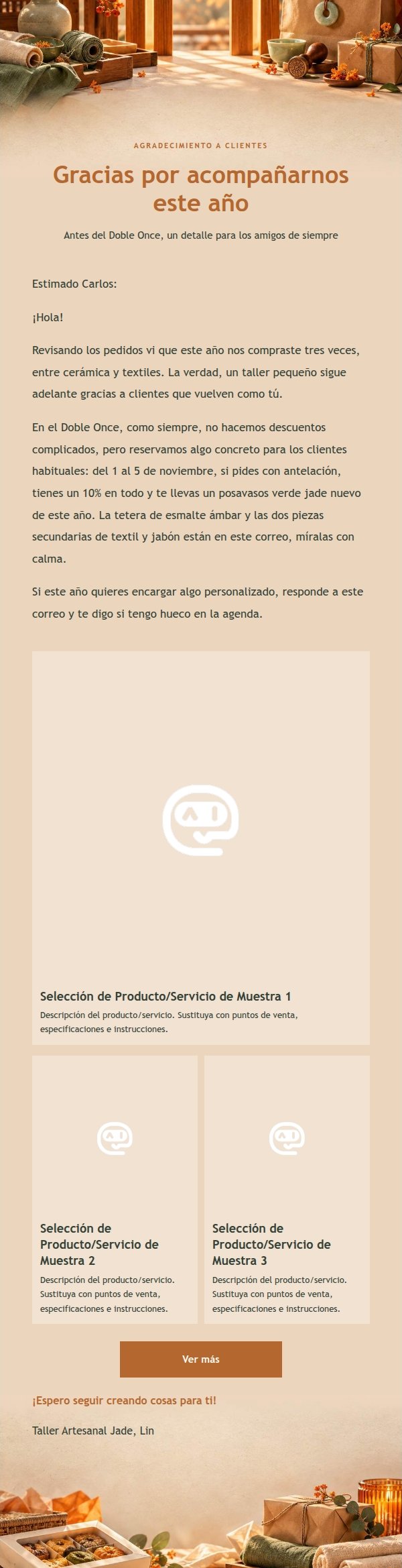 Correo de Marketing Artesanal Doble Once 2