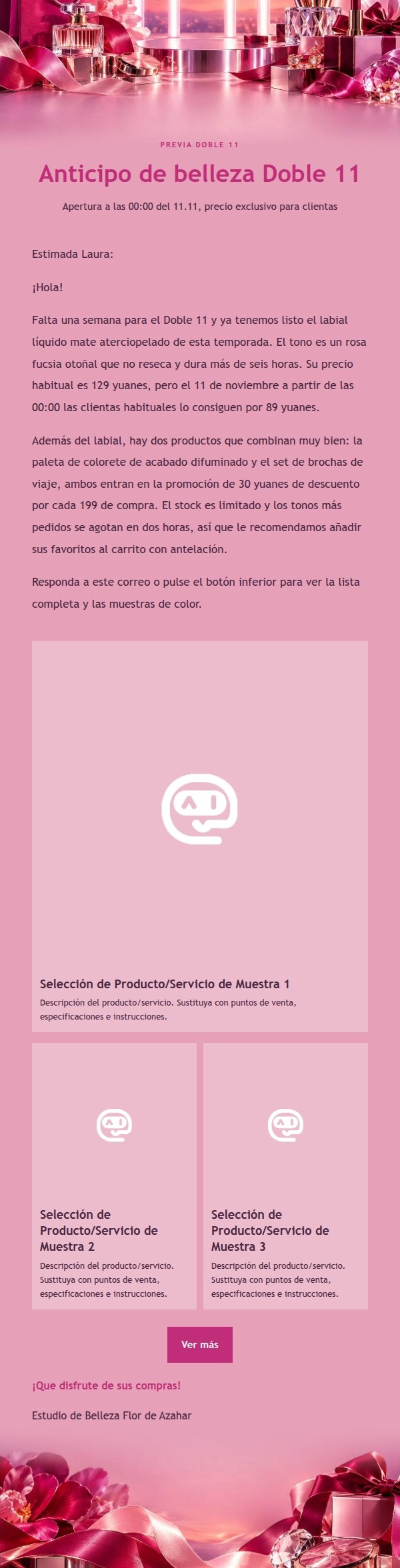 Campaña de Belleza Doble 11 Rosa Fucsia