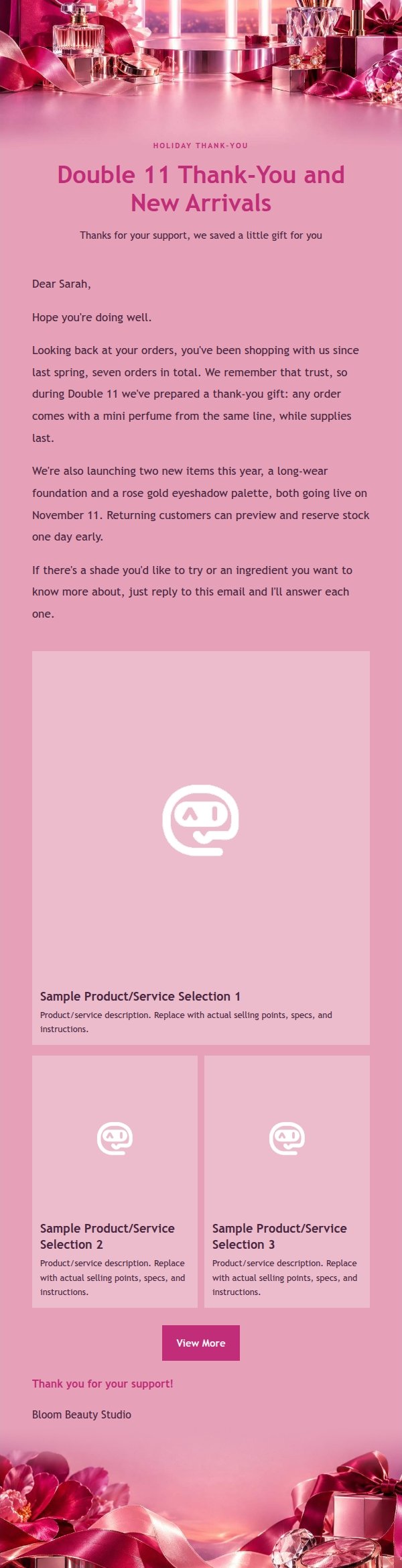 Rose Glow Double 11 Beauty Promo Email 2