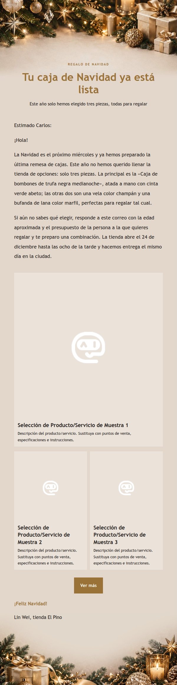 Correo de Navidad con Toque de Lujo