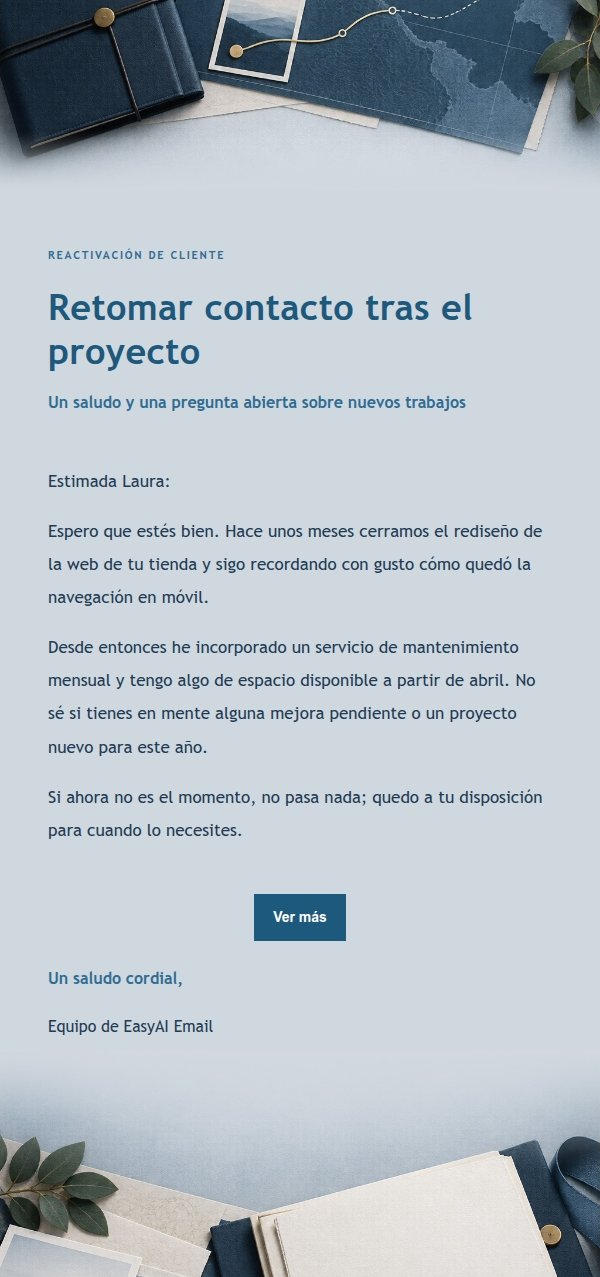 Reconexión con Antiguo Cliente · Mapa de Proyecto Azul Marino